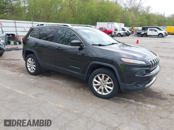 2015 Jeep Cherokee Limited with VIN 1C4PJMDB9FW680565, listed as a IAAI auction lot 42134052 with 192,728 mi miles. Bid and sale history available at carsss.com. Image 1.