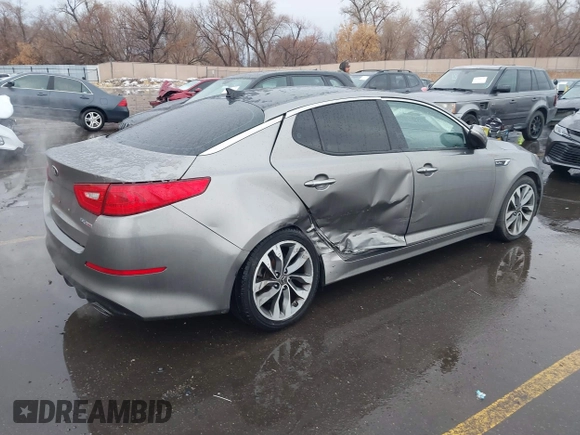 2015 Kia Optima SX Turbo with VIN 5XXGR4A66FG361755, listed as a IAAI auction lot 41199887 with 114,179 mi miles. Bid and sale history available at carsss.com. Image 4.