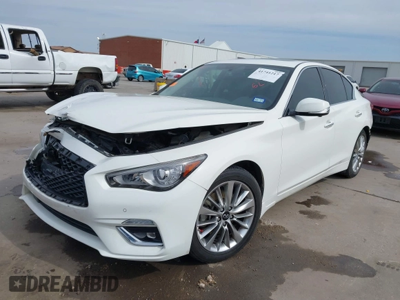2021 Infiniti Q50 3.0t LUXE with VIN JN1EV7BP8MM706340, listed as a IAAI auction lot 41741217 with 63,212 mi miles. Bid and sale history available at carsss.com. Image 2.