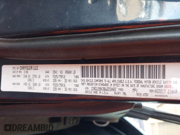 2008 Dodge Nitro SXT with VIN 1D8GU28K38W223065, listed as a IAAI auction lot 42088430 with 125,423 mi miles and . Bid and sale history available at DreamBid. Image 9.