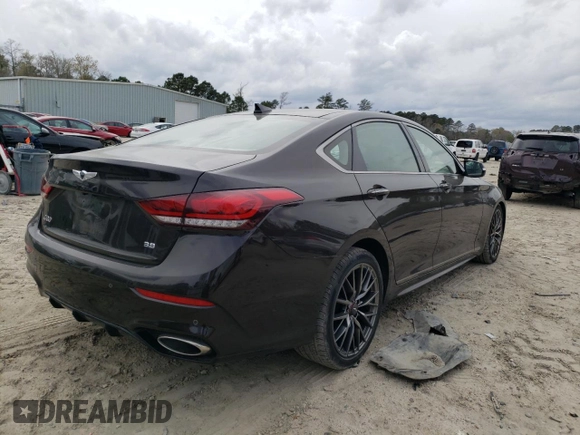 2019 Genesis G80 3.8L with VIN KMHGN4JE8KU295941, listed as a Copart auction lot 44927543 with 33,335 mi miles. Bid and sale history available at carsss.com. Image 3.