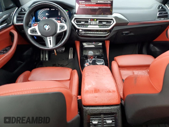 2023 BMW X3 M with VIN 5YM13EC05P9R94131, listed as a Copart auction lot 61018825 with 9,366 mi miles and Salvage title. Bid and sale history available at DreamBid. Image 8.