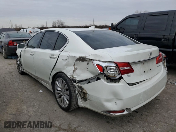 2015 Acura RLX Tech Pkg with VIN JH4KC1F54FC000596, listed as a Copart auction lot 84196324 with 0 mi miles and Salvage Title. Bid and sale history available at carsss.com. Image 2.