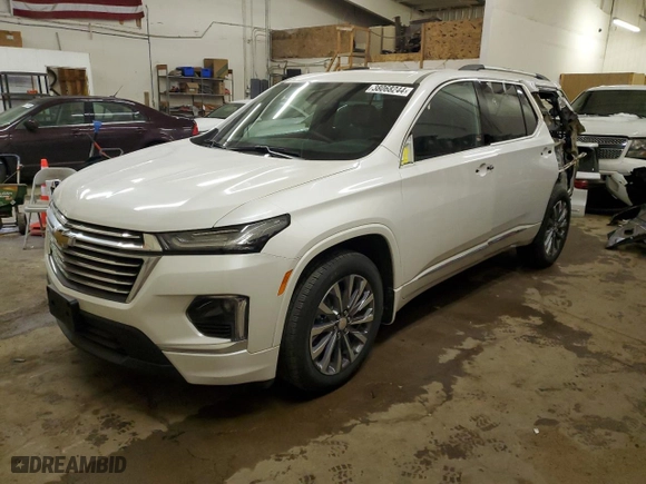 2022 Chevrolet Traverse Premier with VIN 1GNEVKKW8NJ165985, listed as a Copart auction lot 38068244 with 11,007 mi miles. Bid and sale history available at carsss.com. Image 1.