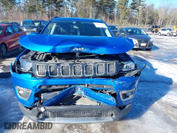 2020 Jeep Compass Limited with VIN 3C4NJDCB1LT147961, listed as a IAAI auction lot 41508964 with 74,613 mi miles. Bid and sale history available at carsss.com. Image 12.