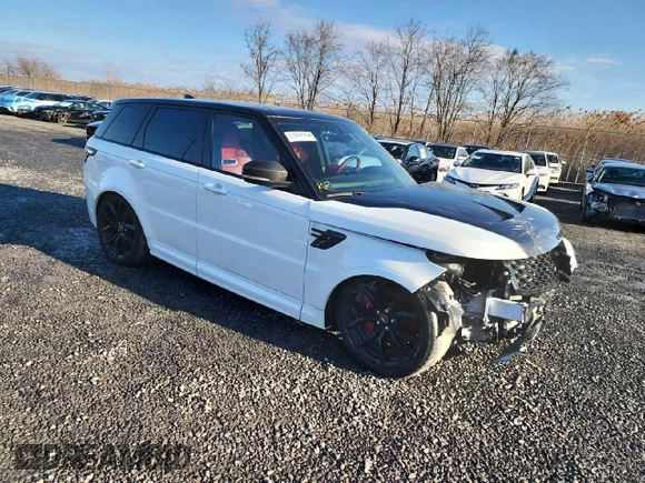 2022 Land Rover Range Rover Sport SVR with VIN SALWZ2RE8NA799997, listed as a Copart auction lot 44576385 with 50,379 mi miles and Salvage Title. Bid and sale history available at DreamBid. Image 3.