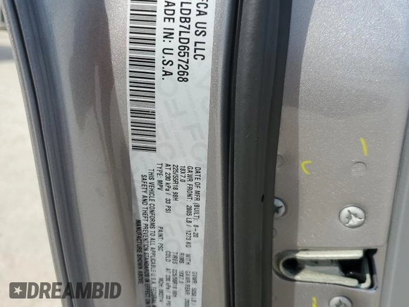 2020 Jeep Cherokee Limited z VIN 1C4PJLDB7LD657268, wystawiony jako Copart lot #50716265 z przebiegiem 14 672 mil mil oraz Szkoda całkowita • Salvage title. Historia ofert i sprzedaży dostępna na DreamBid. Obrazek 16.