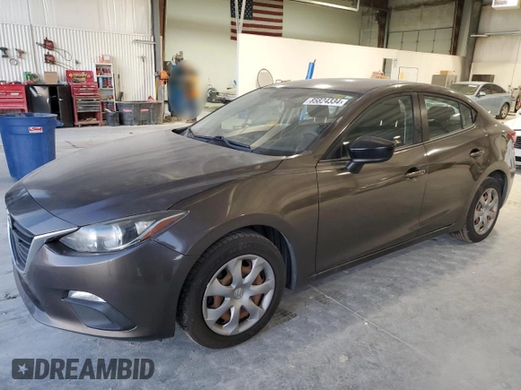 2015 Mazda 3 i SV with VIN JM1BM1T74F1231241, listed as a Copart auction lot 85824334 with 216,816 mi miles and Salvage Title. Bid and sale history available at DreamBid. Image 1.