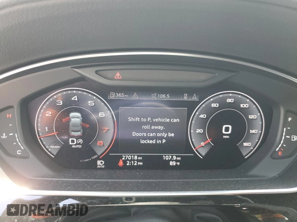 2019 Audi A8 with VIN WAU8DAF89KN011642, listed as a Copart auction lot 57915325 with 27,018 mi miles and Salvage title. Bid and sale history available at DreamBid. Image 9.