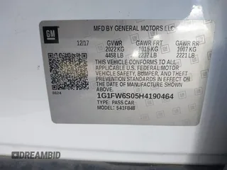 2017 Chevrolet Bolt EV LT z VIN 1G1FW6S05H4190464, wystawiony jako IAAI lot #41662766 z przebiegiem 62 954 mil mil oraz . Historia ofert i sprzedaży dostępna na DreamBid. Obrazek 9.