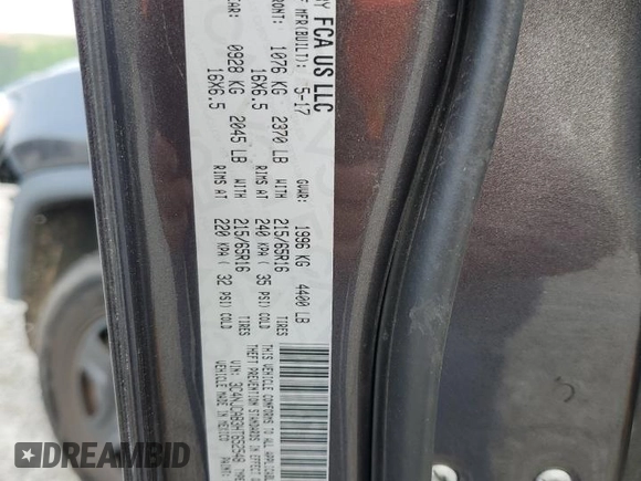 2017 Jeep Compass Sport z VIN 3C4NJCAB3HT652548, wystawiony jako Copart lot #55125455 z przebiegiem 146 302 mil mil oraz Szkoda całkowita • Salvage title. Historia ofert i sprzedaży dostępna na DreamBid. Obrazek 13.