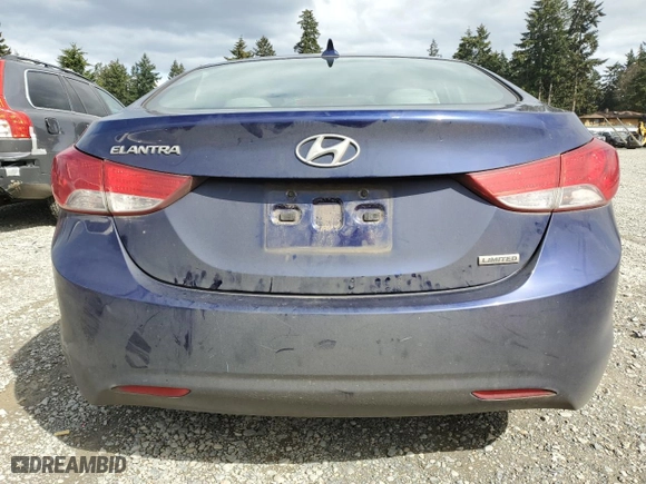 2012 Hyundai Elantra GLS PZEV with VIN 5NPDH4AE4CH087131, listed as a Copart auction lot 52668105 with 117,308 mi miles and Salvage Title. Bid and sale history available at carsss.com. Image 6.