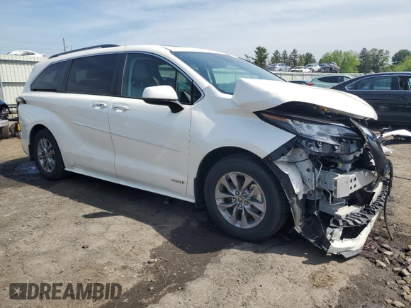 2021 Toyota Sienna XLE с VIN 5TDJRKEC9MS035373, выставлен на аукционе Copart как лот 56538525 с пробегом 64 669 миль миль и Списание • Salvage title. История ставок и продаж доступна на DreamBid. Изображение 4.