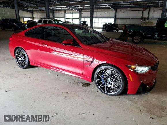 2018 BMW M4 with VIN WBS4Y9C51JAG66930, listed as a Copart auction lot 57155874 with 31,727 mi miles. Bid and sale history available at carsss.com. Image 4.