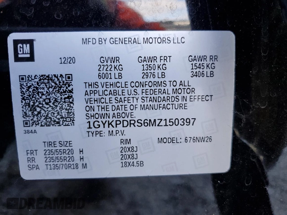 2021 Cadillac XT6 Premium Luxury z VIN 1GYKPDRS6MZ150397, wystawiony jako Copart lot #85137654 z przebiegiem 52 305 mil mil oraz Szkoda całkowita • Salvage title. Historia ofert i sprzedaży dostępna na DreamBid. Obrazek 15.