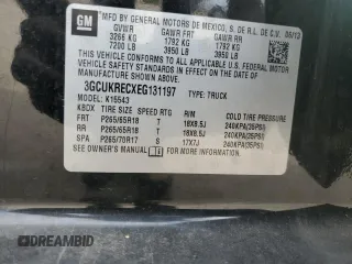 2014 Chevrolet Silverado 1500 LT with VIN 3GCUKRECXEG131197, listed as a Copart auction lot 74350234 with 143,376 mi miles and Salvage Title. Bid and sale history available at DreamBid. Image 12.