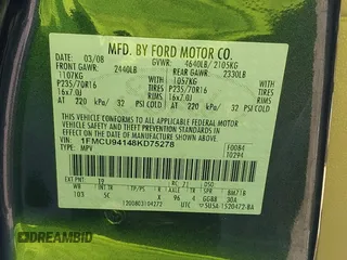 2008 Ford Escape Limited with VIN 1FMCU94148KD75278, listed as a IAAI auction lot 42562174 with 128,294 mi miles and . Bid and sale history available at DreamBid. Image 9.