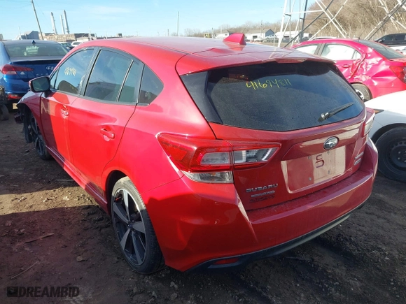2019 Subaru Impreza Sport with VIN 4S3GTAM6XK3708591, listed as a IAAI auction lot 41694811 with 47,000 mi miles. Bid and sale history available at carsss.com. Image 3.