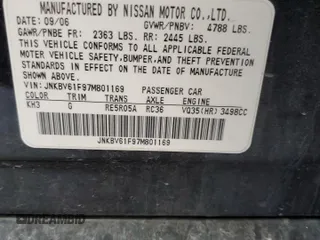 2007 Infiniti G35 G35x with VIN JNKBV61F97M801169, listed as a Copart auction lot 49737244 with 160,391 mi miles and Clean Title. Bid and sale history available at DreamBid. Image 12.