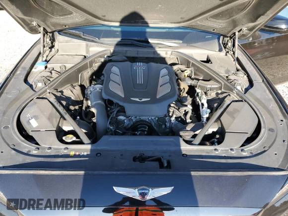 2019 Genesis G80 3.3T Sport with VIN KMHGN4JB3KU300405, listed as a Copart auction lot 46150295 with 53,482 mi miles and Salvage Title. Bid and sale history available at carsss.com. Image 12.