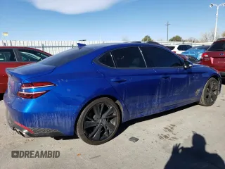 2023 Genesis G70 2.0T with VIN KMTG34TA6PU113019, listed as a Copart auction lot 81570454 with 15,421 mi miles and Salvage Title. Bid and sale history available at DreamBid. Image 3.