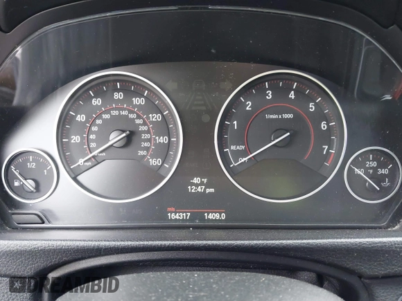 2012 BMW 3 Series 328i with VIN WBA3A5C56CF259220, listed as a IAAI auction lot 41833520 with 164,317 mi miles. Bid and sale history available at carsss.com. Image 7.