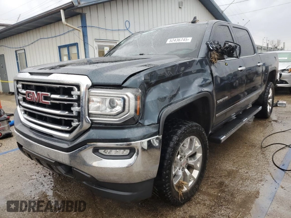 2017 GMC Sierra 1500 SLT with VIN 3GTP1NEC6HG213554, listed as a Copart auction lot 52436745 with 104,023 mi miles and Salvage title. Bid and sale history available at DreamBid. Image 1.