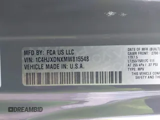 2021 Jeep Wrangler Unlimited Willys с VIN 1C4HJXDNXMW815548, выставлен на аукционе IAAI как лот 42226665 с пробегом 55 457 миль миль и . История ставок и продаж доступна на DreamBid. Изображение 9.