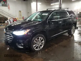 2018 Chevrolet Traverse High Country z VIN 1GNEVKKW6JJ237602, wystawiony jako Copart lot #42608005 z przebiegiem 104 830 mil mil oraz Szkoda całkowita • Salvage title. Historia ofert i sprzedaży dostępna na DreamBid. Obrazek 1.