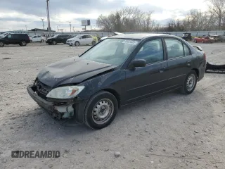 2004 Honda Civic LX with VIN 2HGES15524H619549, listed as a Copart auction lot 46953435 with 222,012 mi miles and Salvage Title. Bid and sale history available at carsss.com. Image 1.