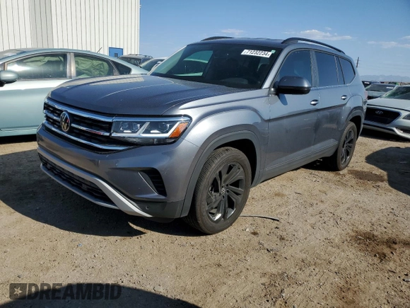 2023 Volkswagen Atlas SE with VIN 1V2WP2CA4PC553201, listed as a Copart auction lot 71232234 with 22,828 mi miles and Salvage title. Bid and sale history available at DreamBid. Image 1.