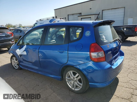 2008 Honda Fit Sport with VIN JHMGD38608S074109, listed as a Copart auction lot 53583795 with 0 mi miles and Salvage Title. Bid and sale history available at carsss.com. Image 2.