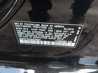 2016 Volkswagen Passat 1.8T S with VIN 1VWAT7A34GC068563, listed as a IAAI auction lot 41983202 with 60,562 mi miles. Bid and sale history available at carsss.com. Image 9.