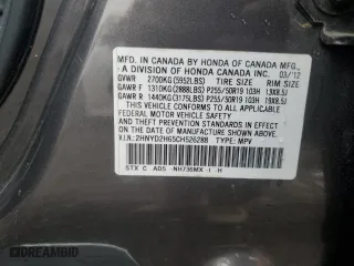 2012 Acura MDX Advance Pkg with VIN 2HNYD2H65CH526288, listed as a Copart auction lot 83744464 with 179,739 mi miles and Salvage Title. Bid and sale history available at carsss.com. Image 13.