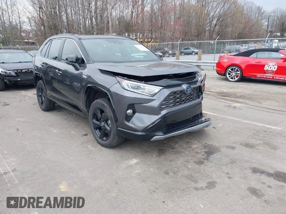 2021 Toyota RAV4 Hybrid XSE with VIN 4T3E6RFV9MU053485, listed as a IAAI auction lot 41761892 with 36,156 mi miles. Bid and sale history available at carsss.com. Image 1.