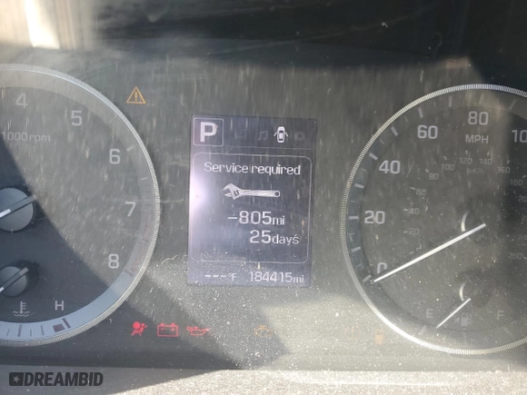 2015 Hyundai Sonata 2.4L Limited with VIN 5NPE34AF5FH155369, listed as a Copart auction lot 80992774 with 184,415 mi miles and Salvage Title. Bid and sale history available at carsss.com. Image 9.