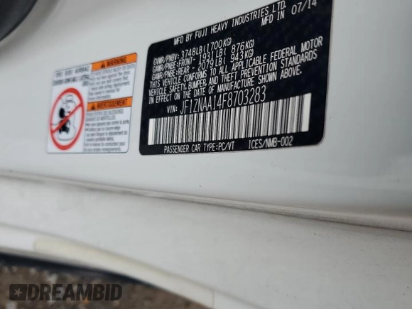 2015 Scion FR-S z VIN JF1ZNAA14F8703283, wystawiony jako Copart lot #50995885 z przebiegiem 101 033 mil mil oraz Szkoda całkowita • Salvage title. Historia ofert i sprzedaży dostępna na DreamBid. Obrazek 14.