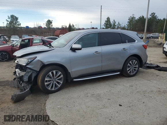 2016 Acura MDX w/Tech with VIN 5FRYD3H41GB008389, listed as a Copart auction lot 42983955 with 0 mi miles and Salvage Title. Bid and sale history available at carsss.com. Image 1.