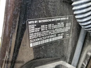 2015 BMW X4 xDrive28i with VIN 5UXXW3C5XF0F88635, listed as a Copart auction lot 56506824 with 80,243 mi miles and Salvage Title. Bid and sale history available at carsss.com. Image 12.