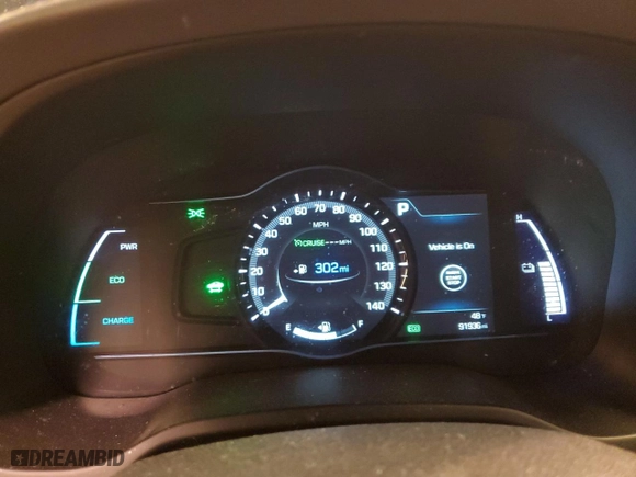 2017 Hyundai Ioniq Hybrid Limited with VIN KMHC05LCXHU023320, listed as a Copart auction lot 45158075 with 91,936 mi miles and Salvage Title. Bid and sale history available at carsss.com. Image 9.