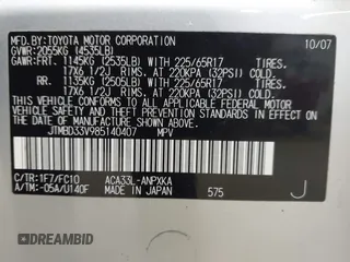 2008 Toyota RAV4 с VIN JTMBD33V985140407, выставлен на аукционе IAAI как лот 42491719 с пробегом 164 518 миль миль и . История ставок и продаж доступна на DreamBid. Изображение 9.