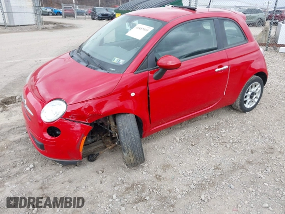 2013 FIAT 500 Pop with VIN 3C3CFFAR0DT608447, listed as a IAAI auction lot 41887919 with 72,691 mi miles. Bid and sale history available at carsss.com. Image 2.