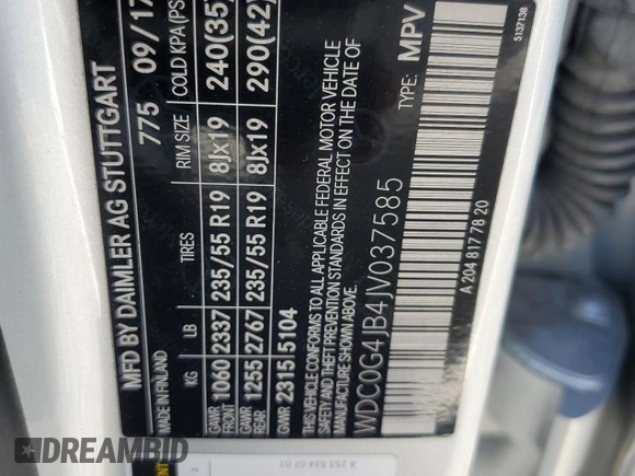 2018 Mercedes-Benz GLC 300 z VIN WDC0G4JB4JV037585, wystawiony jako Copart lot #51843275 z przebiegiem 132 332 mil mil oraz Szkoda całkowita • Salvage title. Historia ofert i sprzedaży dostępna na DreamBid. Obrazek 13.