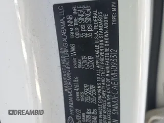 2022 Hyundai Tucson SEL with VIN 5NMJFCAE1NH093312, listed as a Copart auction lot 88271395 with 86,270 mi miles and Salvage Title. Bid and sale history available at carsss.com. Image 12.
