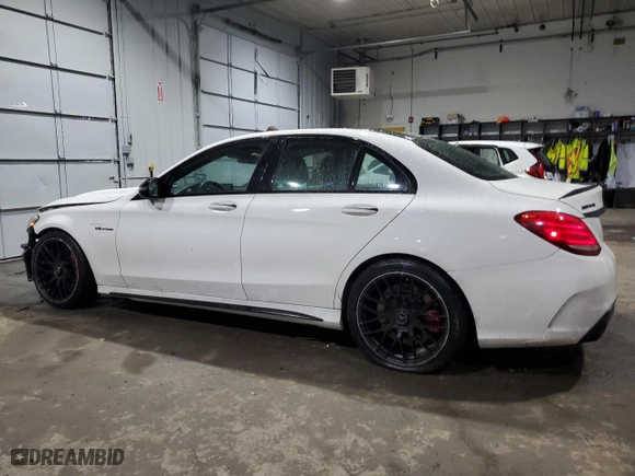 2016 Mercedes-Benz C-Class AMG C 63 S with VIN 55SWF8HB7GU098273, listed as a Copart auction lot 86781954 with 107,642 mi miles and Salvage Title. Bid and sale history available at carsss.com. Image 2.