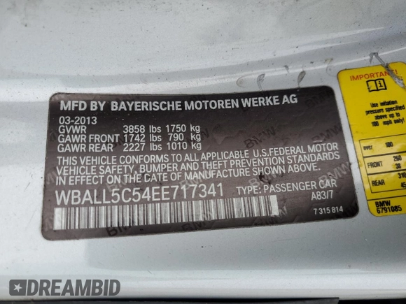 2014 BMW Z4 sDrive28i with VIN WBALL5C54EE717341, listed as a Copart auction lot 75084304 with 132,569 mi miles and Non Repairable. Bid and sale history available at carsss.com. Image 13.