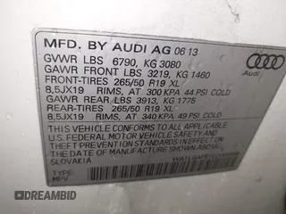 2014 Audi Q7 Premium Plus with VIN WA1LGAFE1ED000956, listed as a IAAI auction lot 42453908 with 81,896 mi miles and . Bid and sale history available at DreamBid. Image 9.