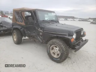 2002 Jeep Wrangler Sahara with VIN 1J4FA59S42P720513, listed as a Copart auction lot 47054805 with 190,922 mi miles and Salvage title. Bid and sale history available at DreamBid. Image 4.