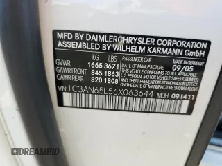 2006 Chrysler Crossfire Limited z VIN 1C3AN65L56X063644, wystawiony jako Copart lot #75004004 z przebiegiem Nie podano mil oraz Szkoda całkowita • Salvage title. Historia ofert i sprzedaży dostępna na DreamBid. Obrazek 12.