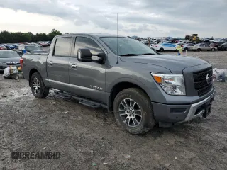 2021 Nissan Titan SV with VIN 1N6AA1ED8MN534176, listed as a Copart auction lot 54574785 with 25,360 mi miles and Salvage title. Bid and sale history available at DreamBid. Image 4.
